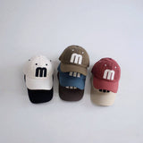 KIDS BIG M LETTER BASEBALL CAP TRENDY SUN HAT CWAH2899