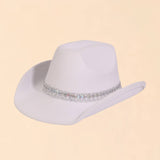 RHINESTONE WESTERN FELT FEDORA COWBOY HAT_CWAH3647