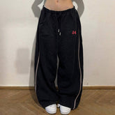 Sports Loose Lace-Up Elastic-Waist Casual Pants