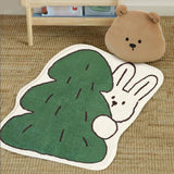 CUTE RABBIT BATH MAT PLUSH ABSORBENT NON SLIP RUG_CWMM7521
