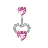 SWEETHEART PINK CZ BELLY RING FOR PIERCING_CWMM9236