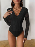 V-Neck Slip-Back Lace Slim-Fit Sexy Jumpsuit