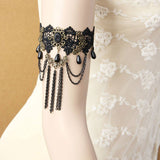 HALLOWEEN GOTHIC VAMPIRE FRINGED LACE BRACELET_CWMM0146