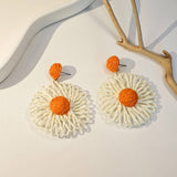 HAND WOVEN CONTRASTING FLOWER EARRINGS_CWAJE1871