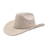 Unisex Soft Suede Western Cowboy Fedora Hat_Cwah04366