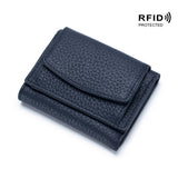 SHORT RFID COIN POCKET WALLET MINI LEATHER WALLET_CWAB3700