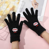 CARTOON MINK FUR SMILING FACE WITH VELVET GLOVES_CWAG0145