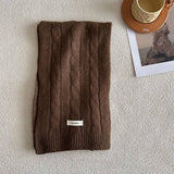Wool Cable Knit Scarfsoft Double-Sided Wrap_Cwasc2310