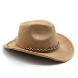 FELT SUEDE LIKE BEADED COWBOY FEDORA UNISEX HAT_CWAH0822