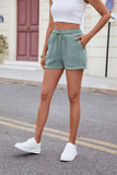 Solid Color Drawstring Shorts With Pocket Pits