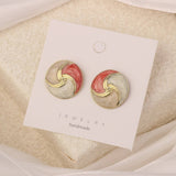 NEW SIMPLE HOLLOW GRID FOUR LEAF EARRINGS_CWAJE3985