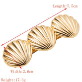 MINIMALIST METAL HEART LEAF SHELL PONYTAIL CLIP_CWAHA6179
