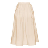 COTTON AND LINEN HIGH WAIST LOOSE SKIRT_CWBSS0398