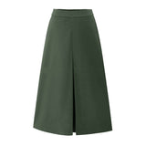 Womens Suede Maillard Solid Color Long Skirt