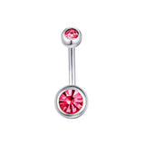 DOUBLE GEM BELLY BUTTON RING STAINLESS STEEL_CWMM9173