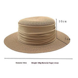 SUMMER FLAT TOP PREMIUM SATIN STRAW HAT_CWAH3416