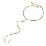 18K GOLD PEARL CHAIN ANKLET RING STAINLESS STEEL_CWAJE4847