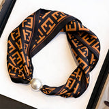Pearl Magnetic Skinny Silk Neck Scarf_Cwasc03934