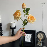 Vintage Dried-Look 3-Head Artificial Roses_Cwmm6464