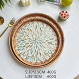 RATTAN FRUIT TRAY SHELL TRAY TWO PIECE SET_CWMM4533
