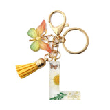 DRIED FLOWER PRINTED LETTER KEYCHAIN_CWMM1305