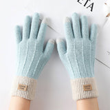 Women Warm And Cold Knitted Gloves_Cwag0030