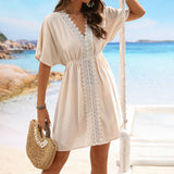 LACE PANEL BIKINI BEACH COVER UP_CWMM1237