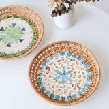 HAND WOVEN RATTAN DESSERT CREATIVE FRUIT PLATE_CWMM4532