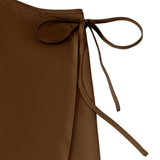 SATIN SKIRT HIGH WAIST TIE ONE PIECE A LINE SKIRT_CWBSS0386