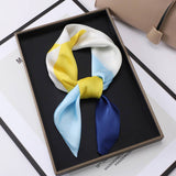 Vintage Letter Print Satin Square Scarf For Women_Cwasc0809