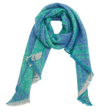 JACQUARD GRID ANGLED SCARF WINTER LOOP YARN WRAP_CWASC0159