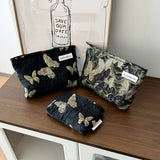 Golden Butterfly Makeup Bag Small Travel Washpouch_Cuab00687