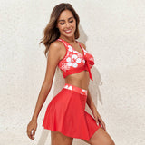 PRINTED CUTE SKIRT THREE PIECE SWIMSUIT_CWMW0324