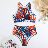 HIGH WAIST BIKINI SET SOLID COLOR SWIMSUIT_CWMW0191