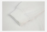 Waffle Round-Neck Semi-Open Long-Sleeved T-Shirt