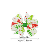CHRISTMAS SNOWMAN BELL BOW HAIR CLIP FOR GIRLS_CWAHA6684