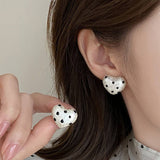 POLKA DOT HEART SIMPLE TRENDY EARRINGS_CWAJE2338