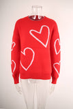 Valentines Day Color Contrast Heart Pullover Sweater