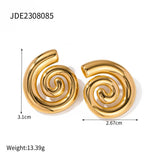 SIMPLE AND STYLISH 18K GOLD SPIRAL EARRINGS_CWASC1661