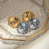 PERSONALIZED DAISY SHAPED ROUND EARRINGS_CWAJE1889