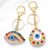 COLORED DIAMOND DEVILS EYE METAL KEYCHAIN PENDANT_CWAJE0878