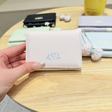 Cute Bow Pendant Floral Mini Trifold Wallet_Cwab06217