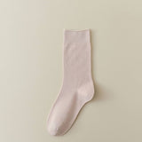 Women Leisure Solid Color Pile Socks_Cwms0288