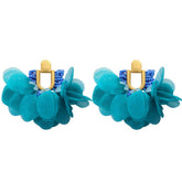 U-Shaped Beaded Tassel Earrings Dopamine Style_Cwmm6167