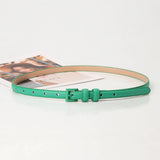 Cwabe0907_Women'S Small Square Buckle Thin Belt