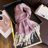 JACQUARD KNIT FRINGE SCARF SHAWL FOR WINTER_CWASC2743