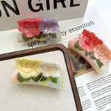 Vintage Two-Flower Acetate Clip Elegant Style