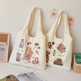 LITERARY STYLE CANVAS TOTE BAG FOR WOMEN LARGE_CWAB5654