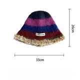 Womens Striped Colorblock Knitted Hat_Cwah2060