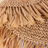 SEMICIRCLE TASSEL ONE SHOULDER BEACH STRAW BAG_CWAB2021